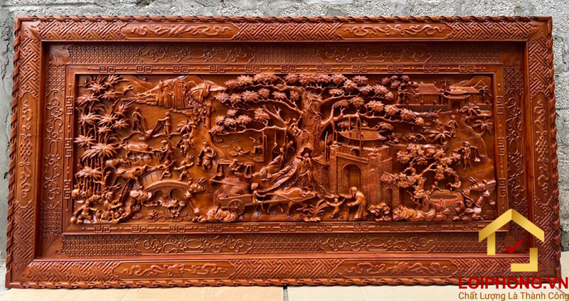 Tranh gỗ treo tường Đồng Quê đẹp