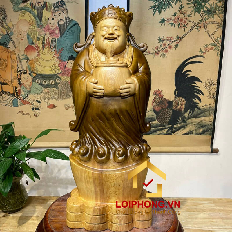Tượng thần tài bằng gỗ đẹp mẫu 4
