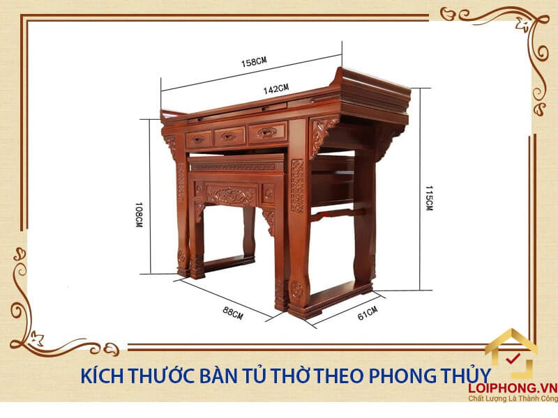 Bàn thờ cần phải có kích thước chuẩn phong thủy