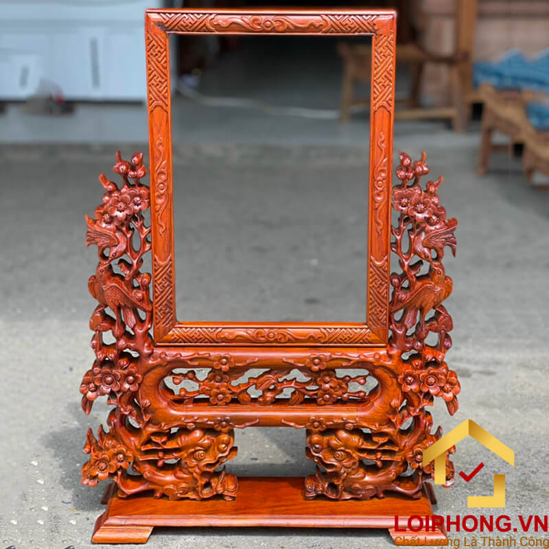 Khung ảnh thờ gỗ hương hoa mai