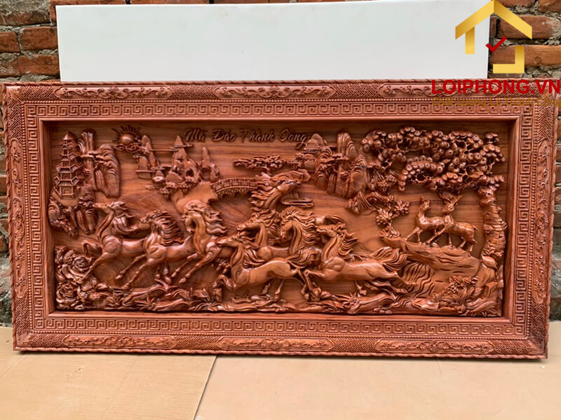 Tranh gỗ Mã Đáo Thành Công đẹp 79x155x5 cm