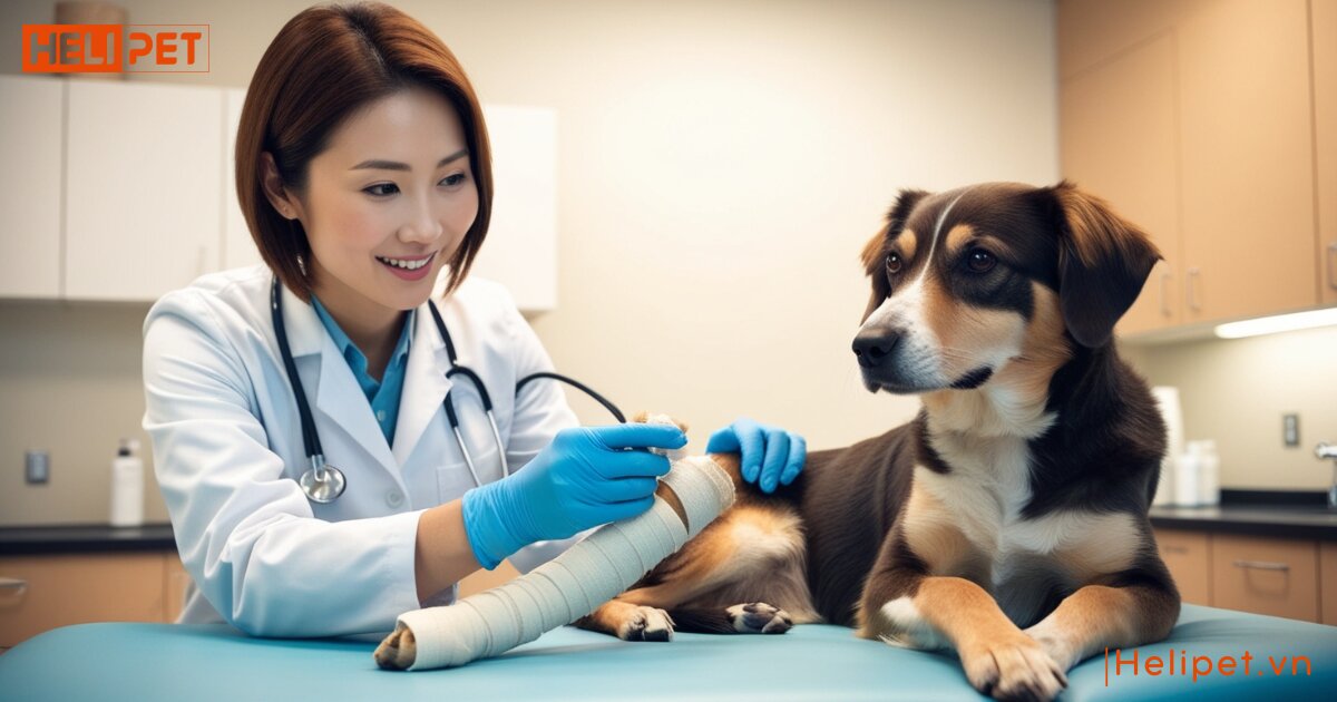 Chó bị gãy chân có tự lành được không