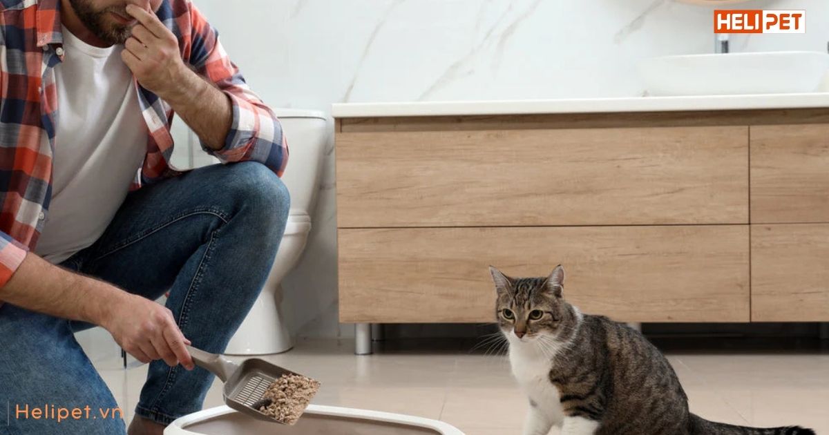 Hướng dẫn mèo đi vệ sinh vào máy dọn vệ sinh