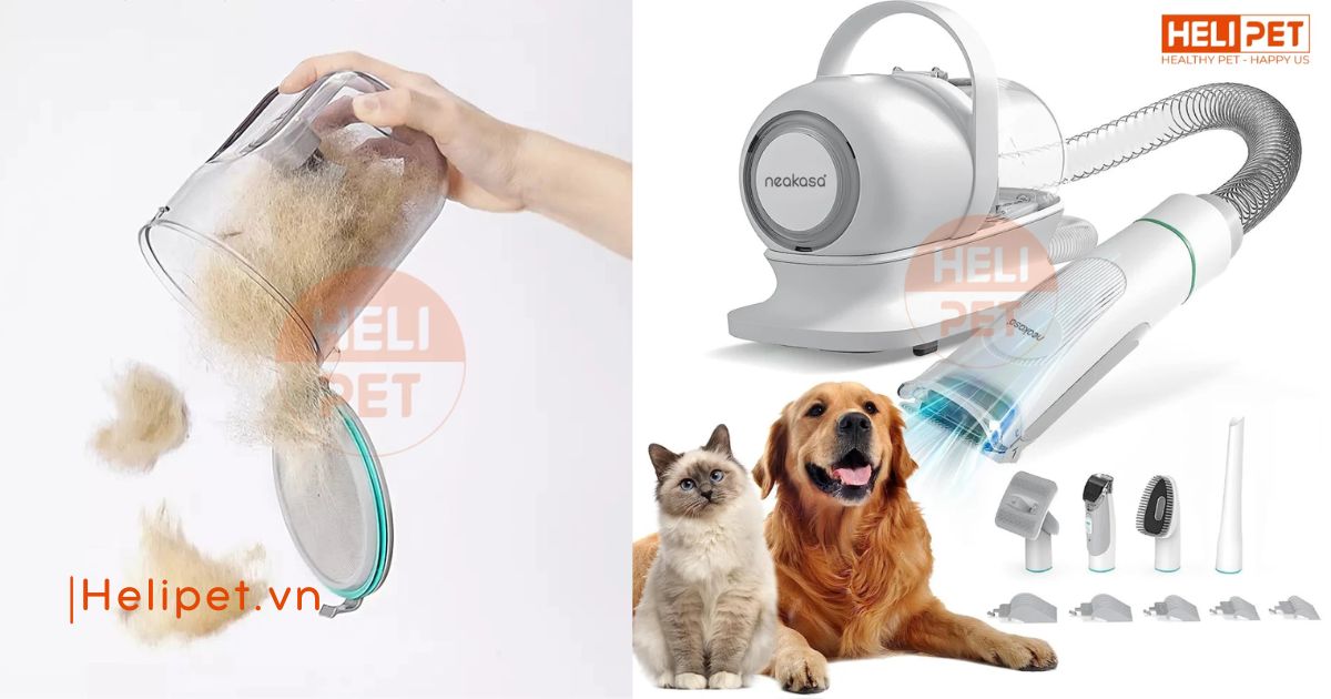 Máy chải hút lông chó mèo