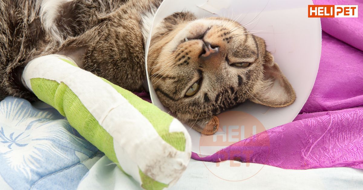 Mèo bị gãy chân