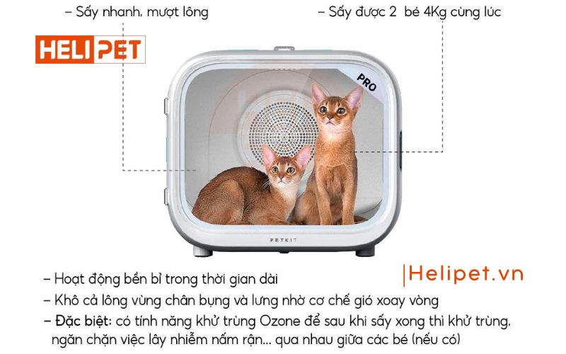 Lồng sấy lông chó mèo PETKIT AirSalon Max Pro Ozone