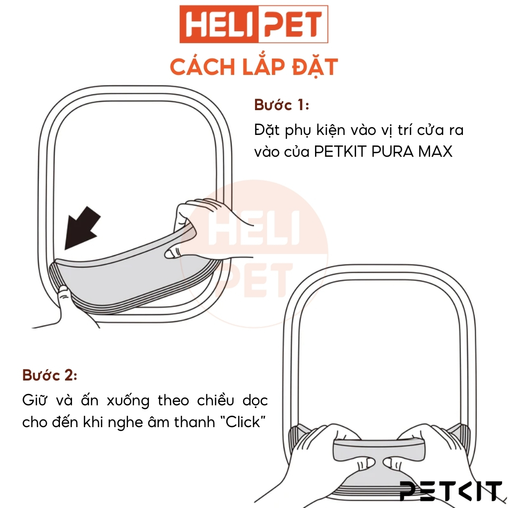 Cách lắp đặt phụ kiện giúp tăng chiều cao với cửa PETKIT PURA MAX