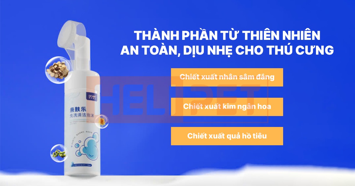 Sữa tắm khô cho chó mèo DR.VET