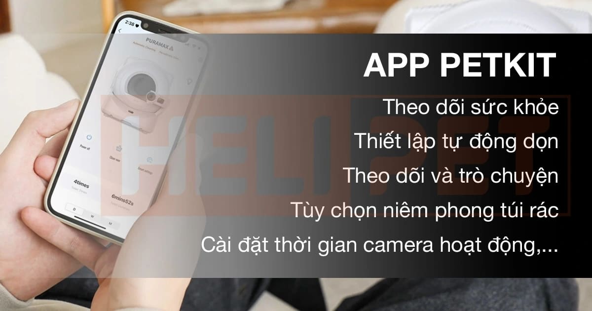 Điều khiển từ xa PETKIT Purobot Ultra bằng ứng dụng điện thoại vô cùng tiện lợi