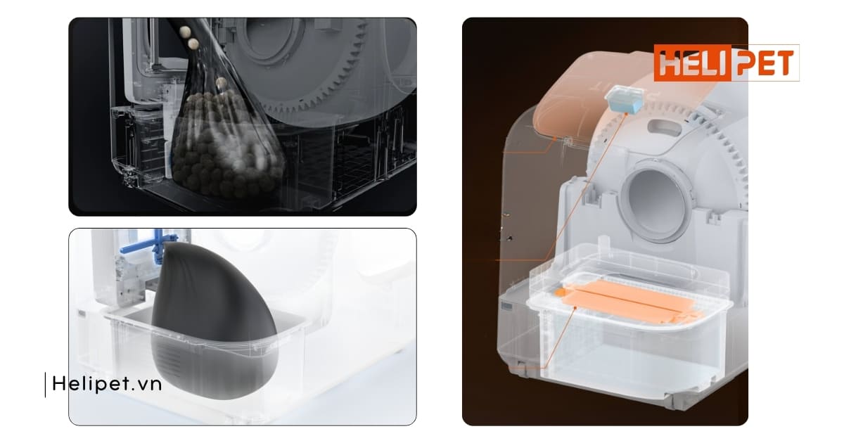PETKIT Purobot Ultra có cơ chế tự động hàn và niêm phong túi rác