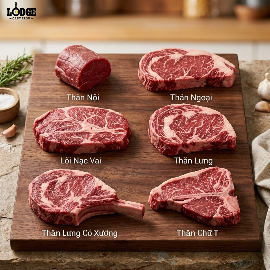 6 loại thịt bò thường được sử dụng làm món bò bít tết