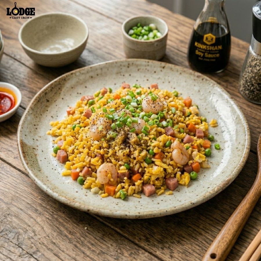 Cơm chiên dương châu có độ tơi, không vón cục