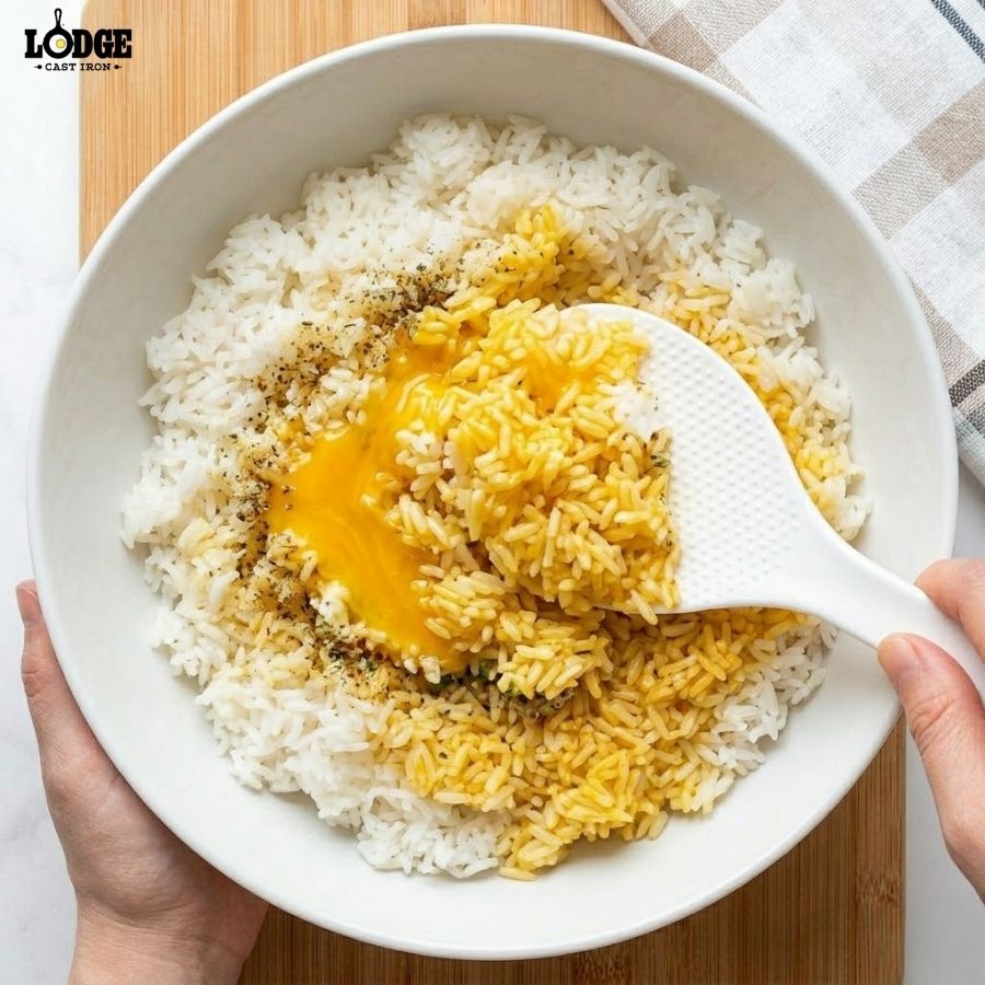 Hướng dẫn cách làm tơi cơm trước khi chiên