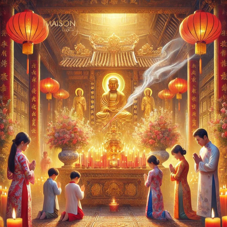 dâng hương vào dịp lễ chùa đầu năm