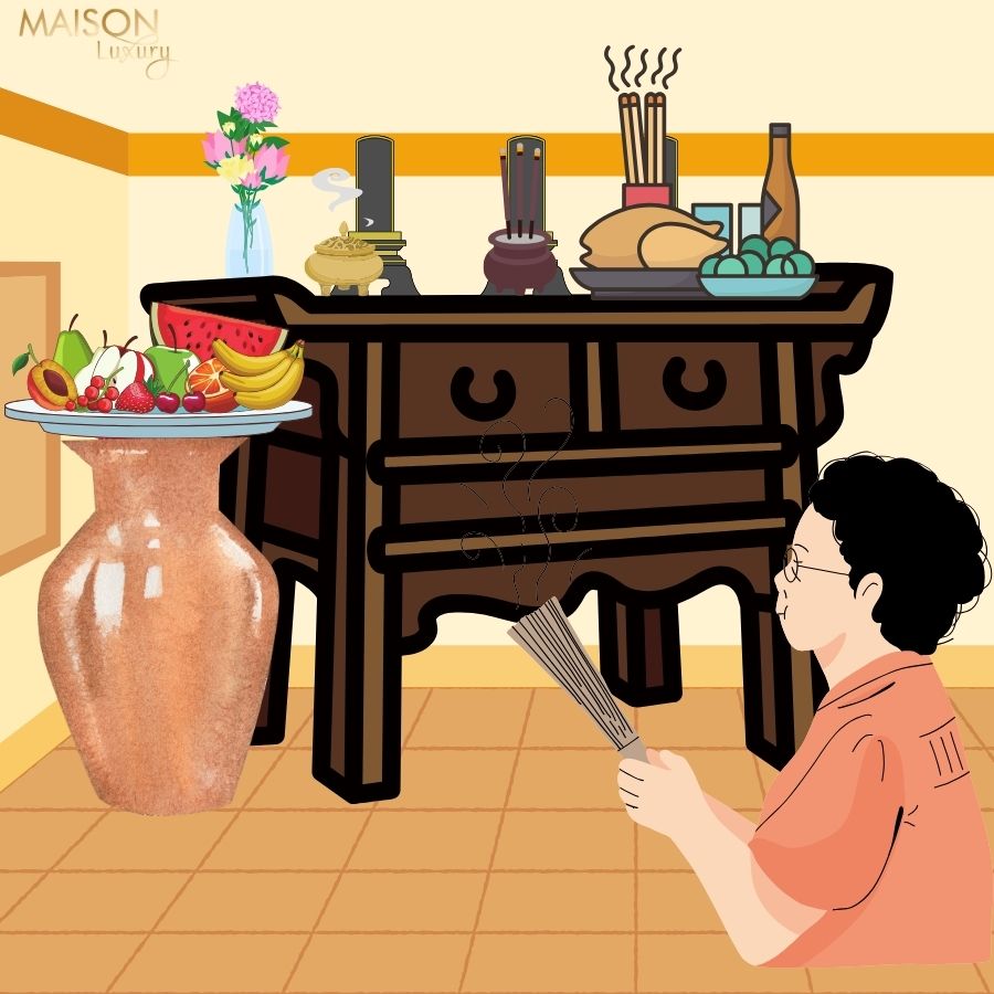 bàn thờ ngày tết