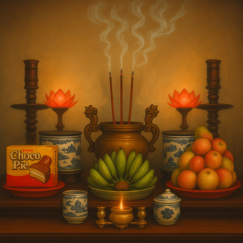 Sử dụng nhang trầm trên bàn thờ gia tiên