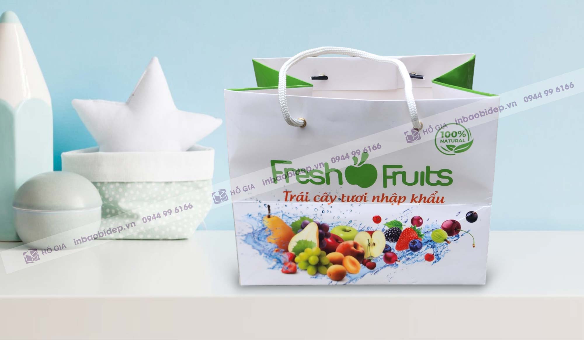Dịch vụ thiết kế túi giấy đựng hoa quả đẹp từ Hồ Gia