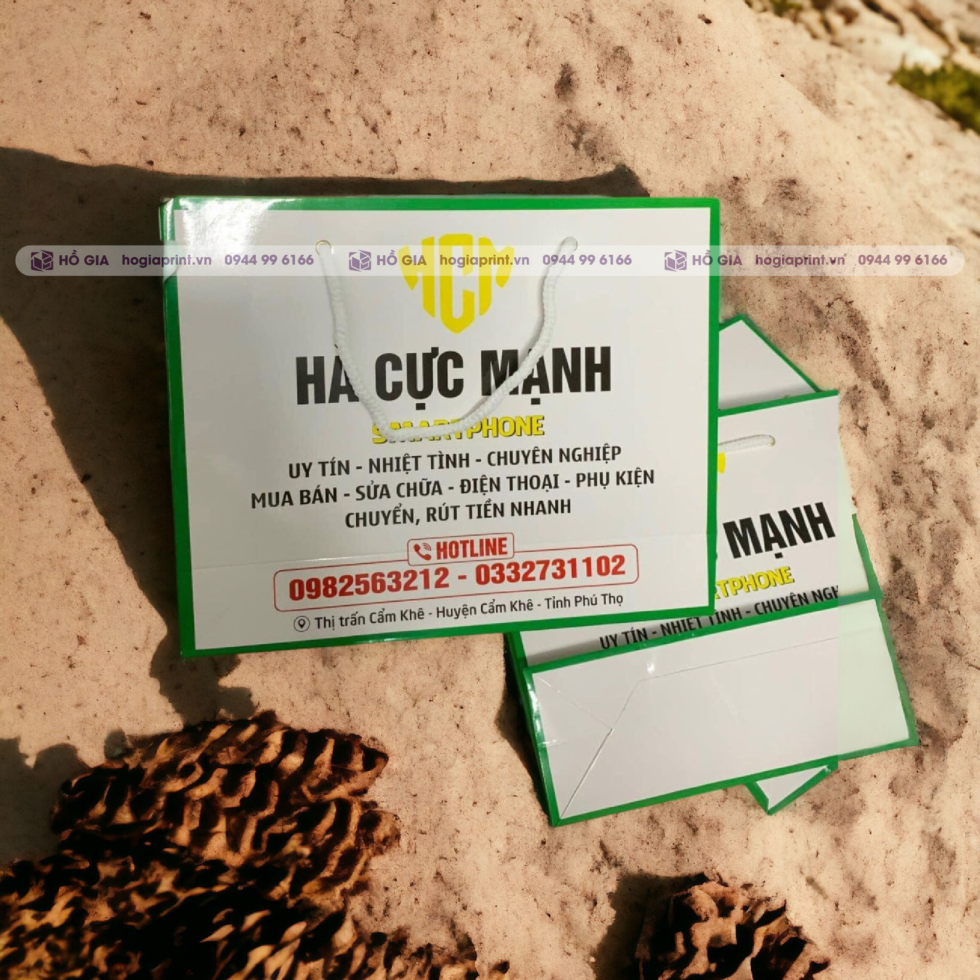 in túi giấy cho shop điện thoại uy tín