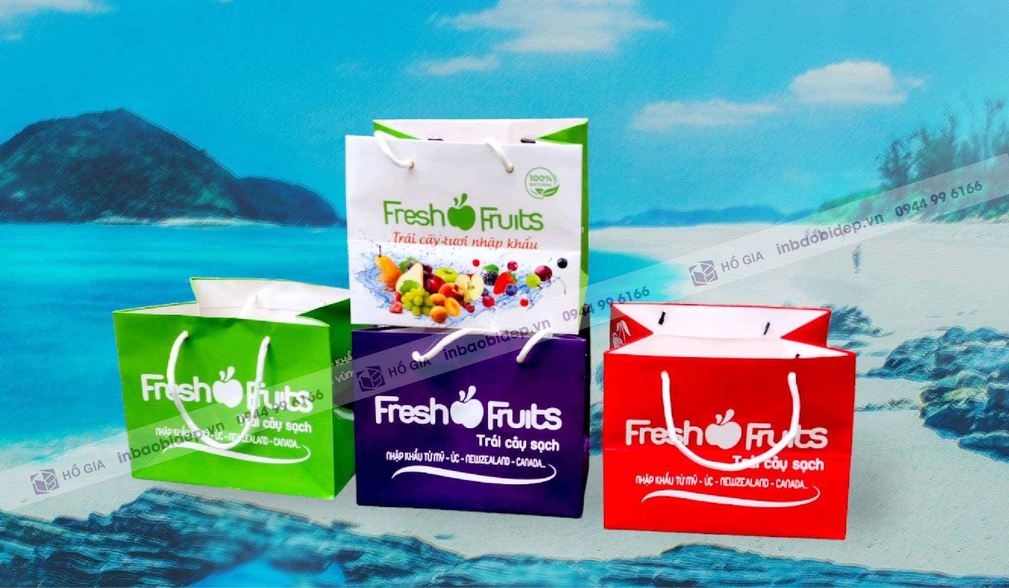 Túi giấy nhỏ đựng hoa quả bán sẵn xưởng bao bì Hồ Gia