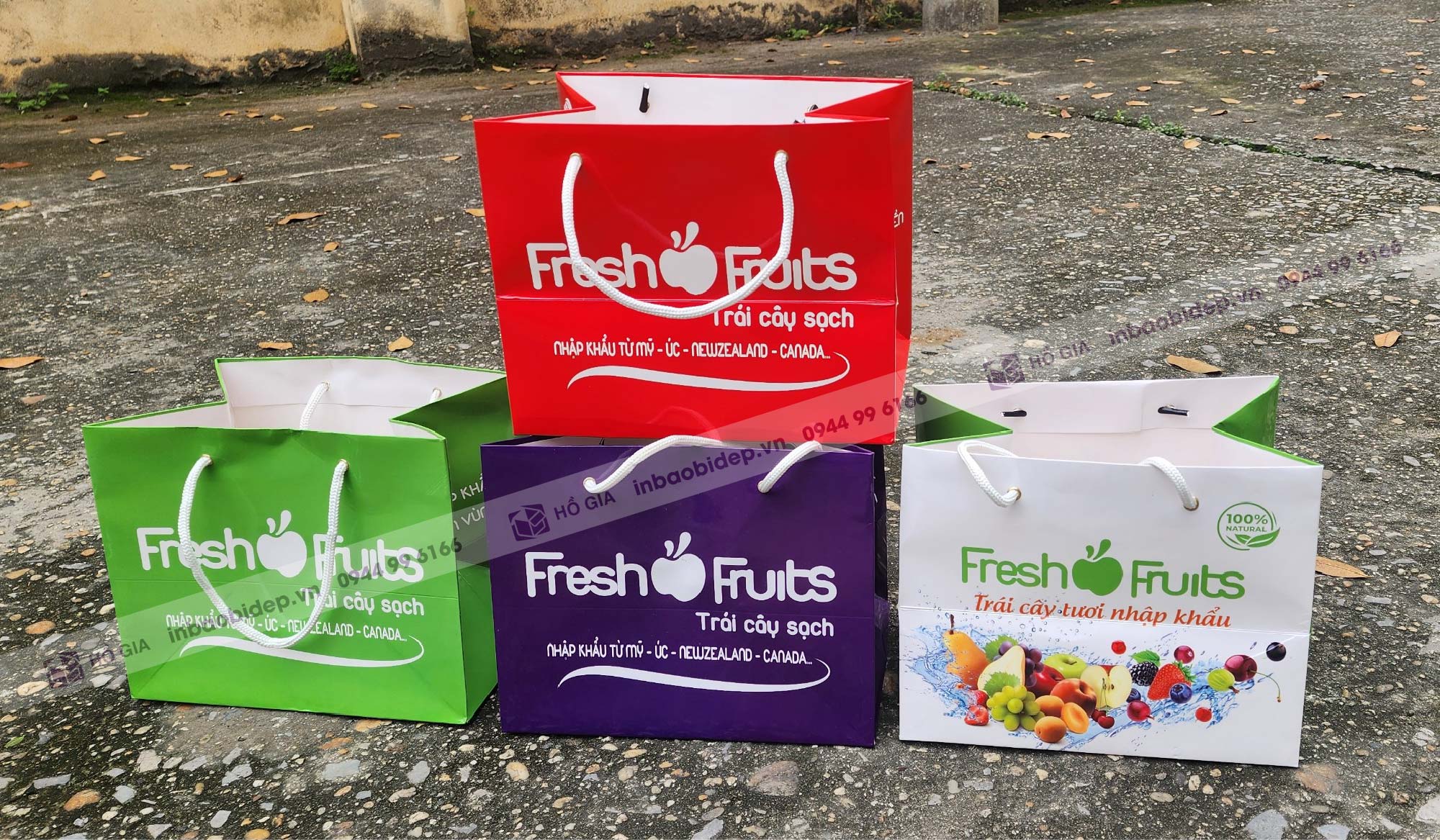 Túi giấy đựng hoa quả nhỏ bán sẵn của Hồ Gia có thể tái chế