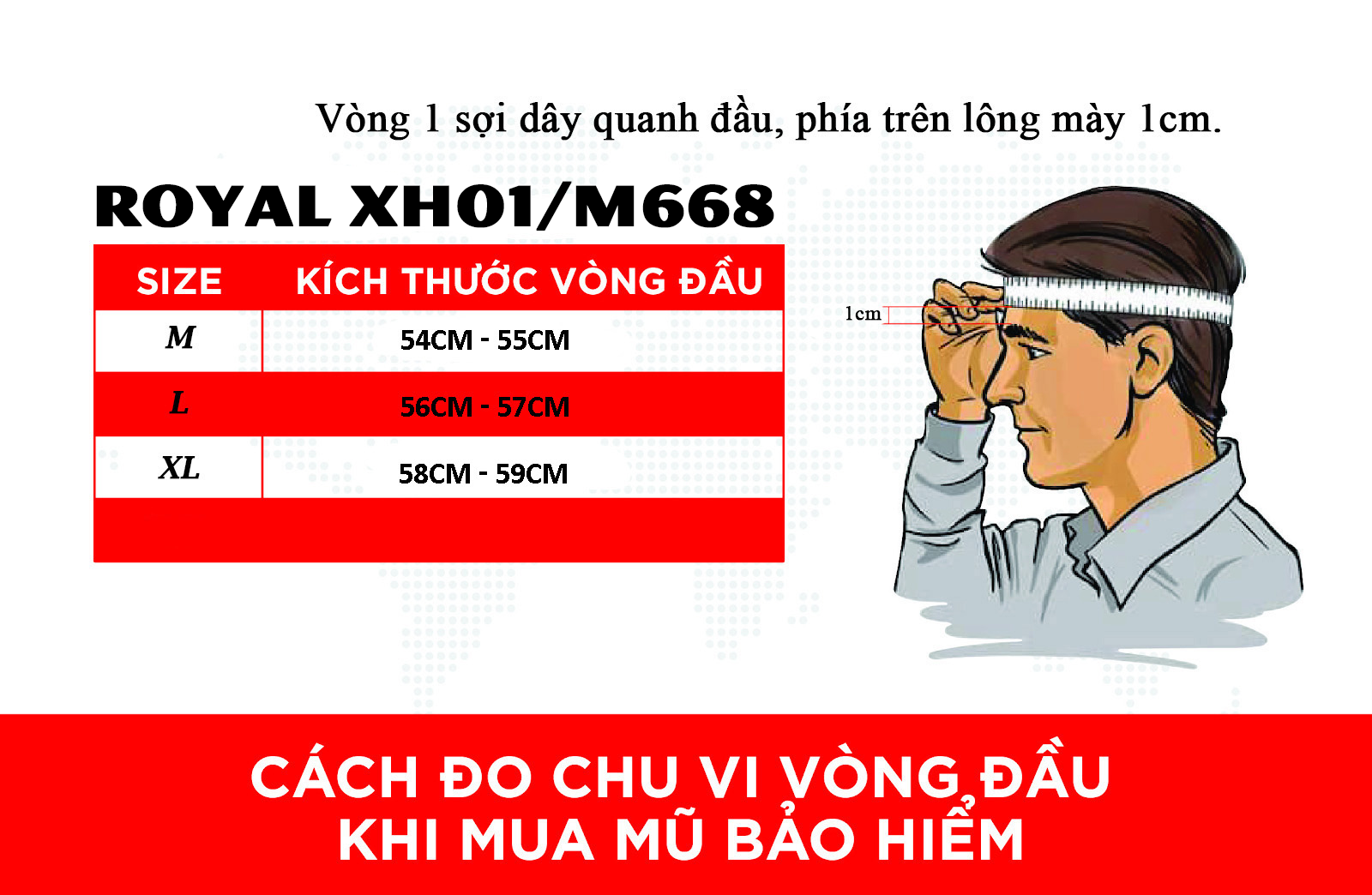 bảng size Xh01/m668