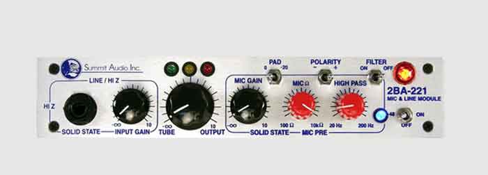 Summit Audio 2BA-221 Preamp và thiết kế đẹp mắt