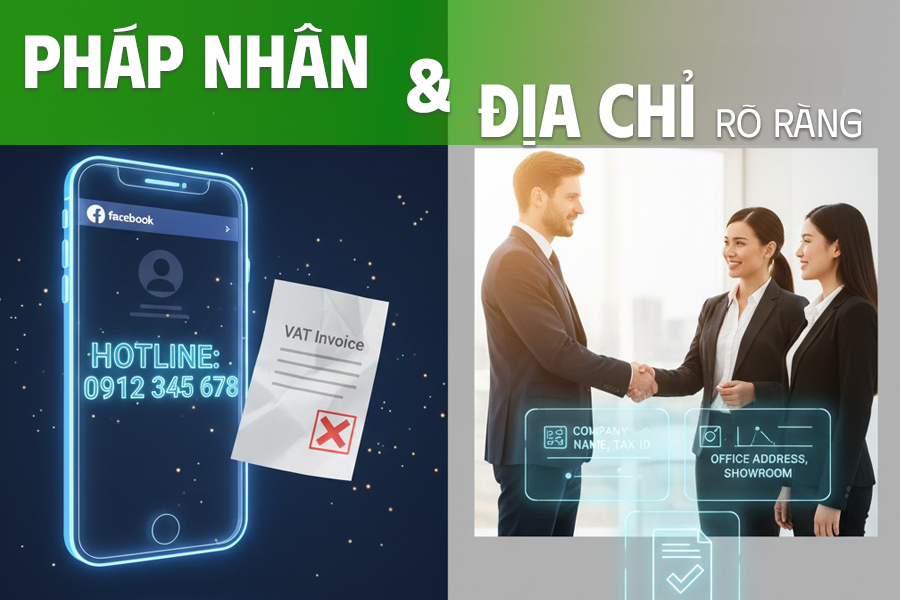Dấu hiệu 3: có pháp nhân và địa chỉ rõ ràng
