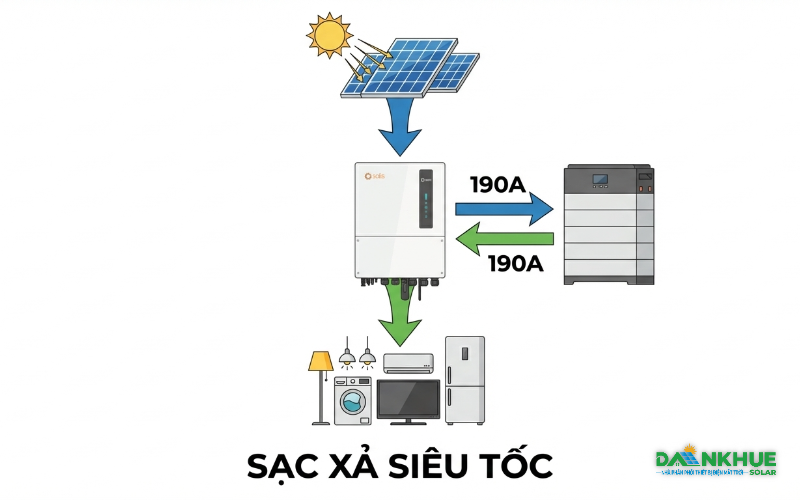 biến tần solis 8kw pro sạc xả siêu tốc 190A