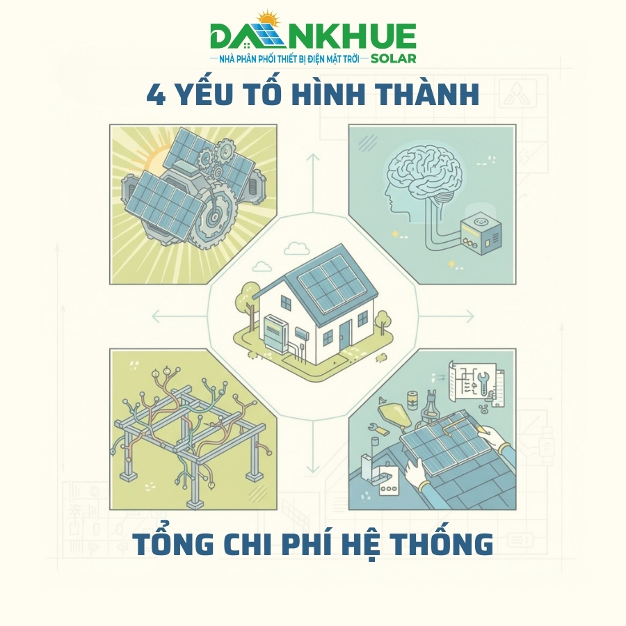 4 yếu tố hình thành tổng chi phí hệ thống điện mặt trời
