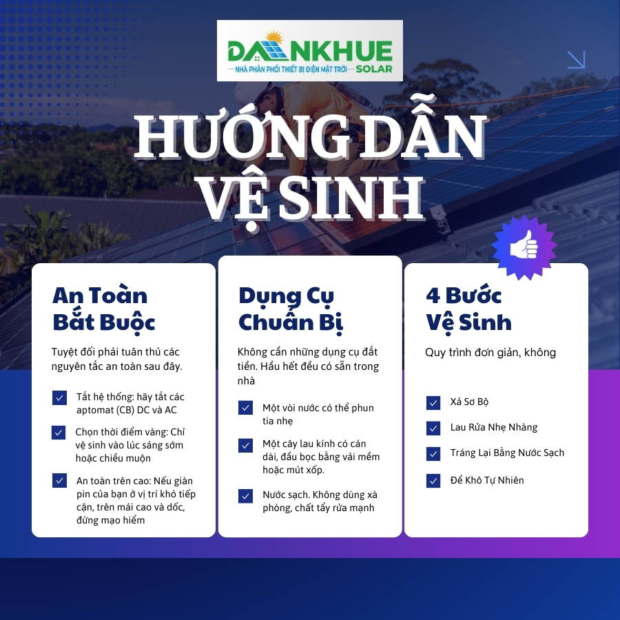 Chi tiết hướng dẫn vệ sinh giàn pin năng lượng tại nhà