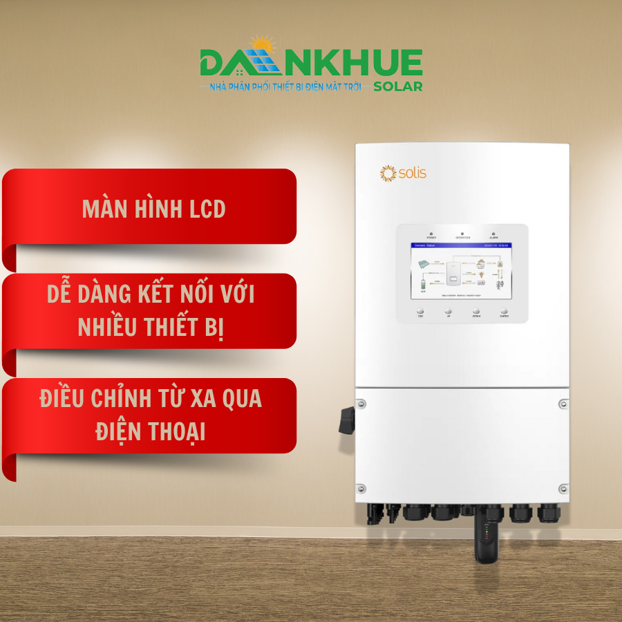 Inverter hybrid Solis có công nghệ màn hình LCD và điều khiển từ xa
