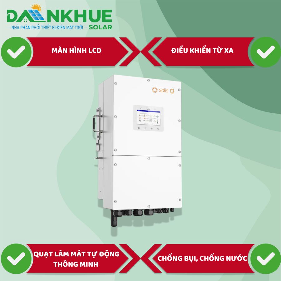 Công nghệ làm mát thông minh, điều khiển từ xa và màn hình LCD của biến tần hybrid Solis 1 pha