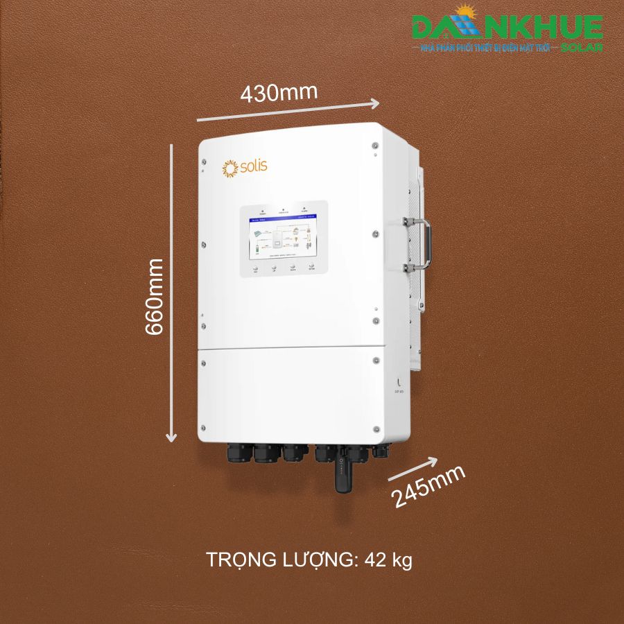 Kích thước và trọng lượng biến tần Solis 3 pha áp thấp có công suất 8-10kW