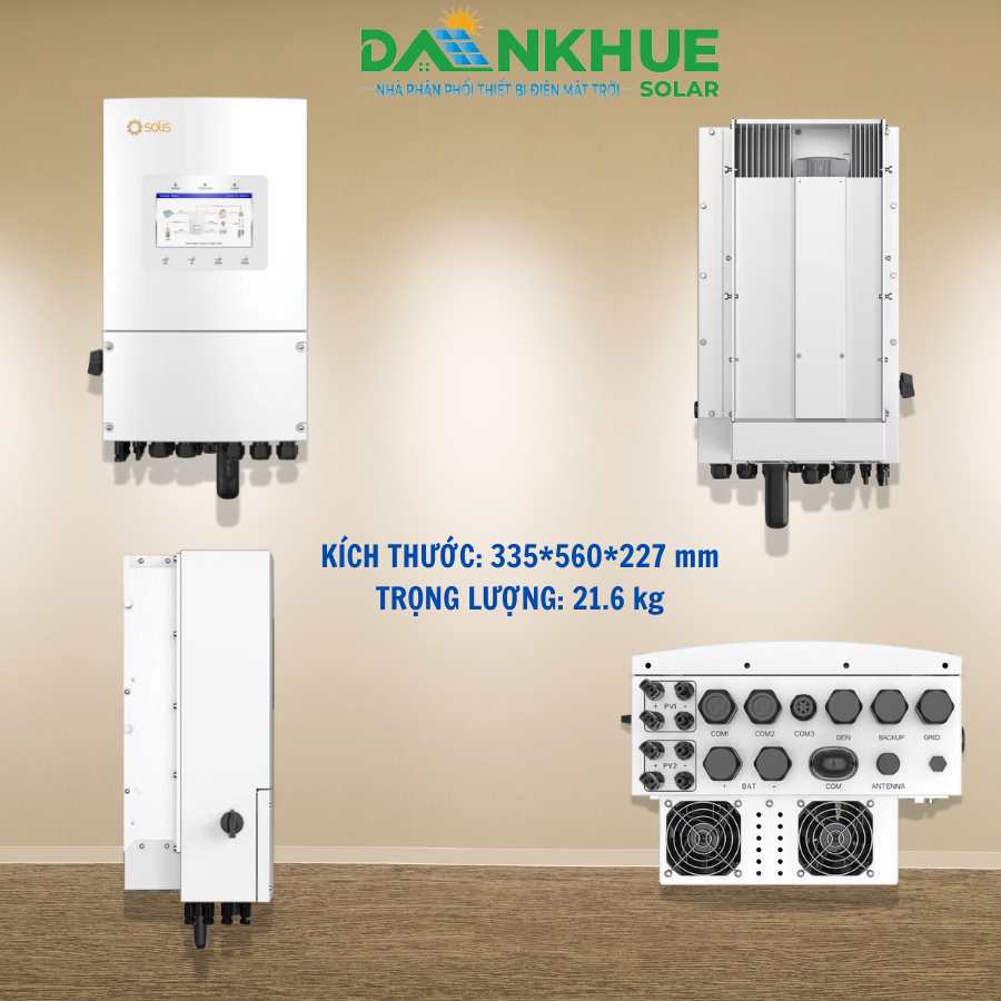 kích thước và trọng lượng của Inverter hybrid Solis S6-EH1P6K-L-PLUS