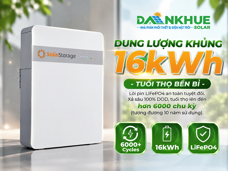 Pin lưu trữ solis IntelliHome 16kwh sử dụng cell pin 314ah