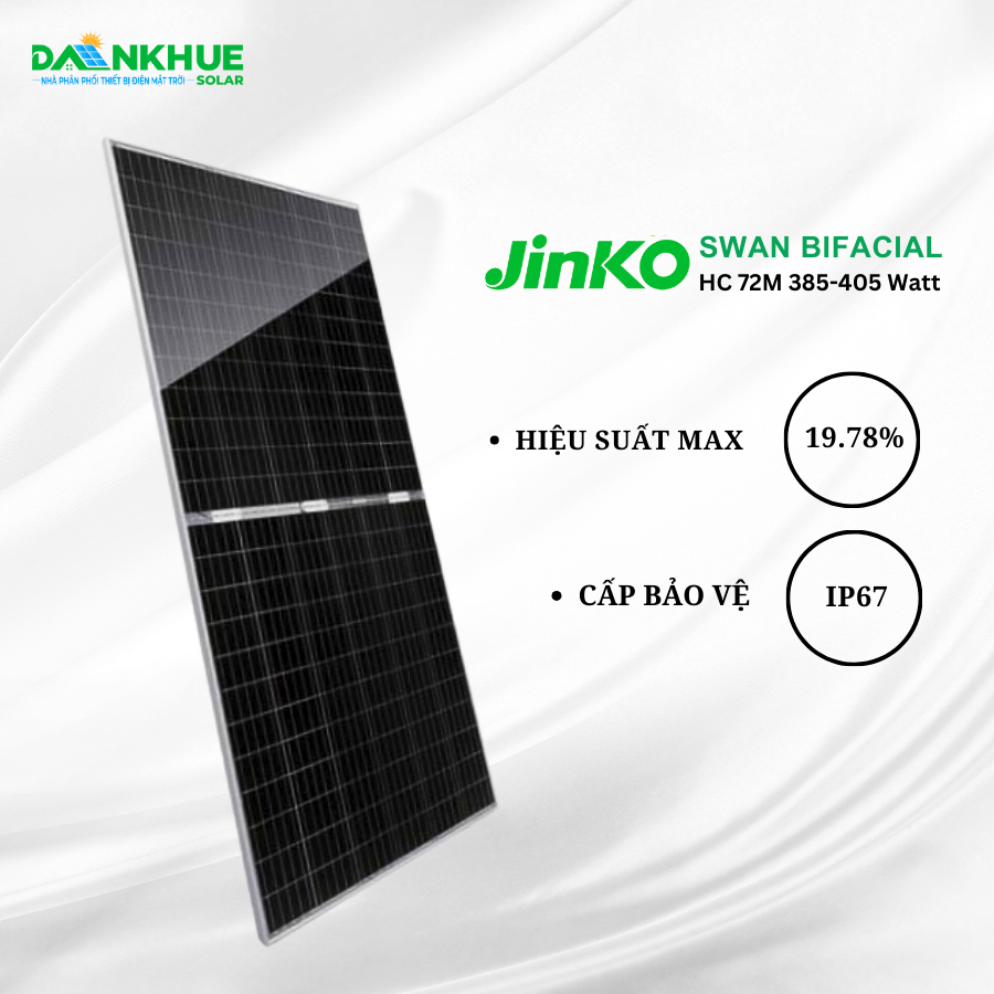 tính năng tấm pin Swan Bifacial HC 72M 385-405W