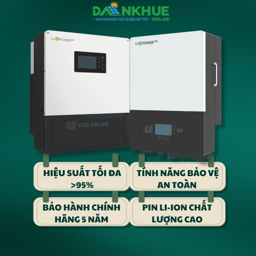 Inverter hybrid Luxpower có hiệu suất tối đa trên 95%
