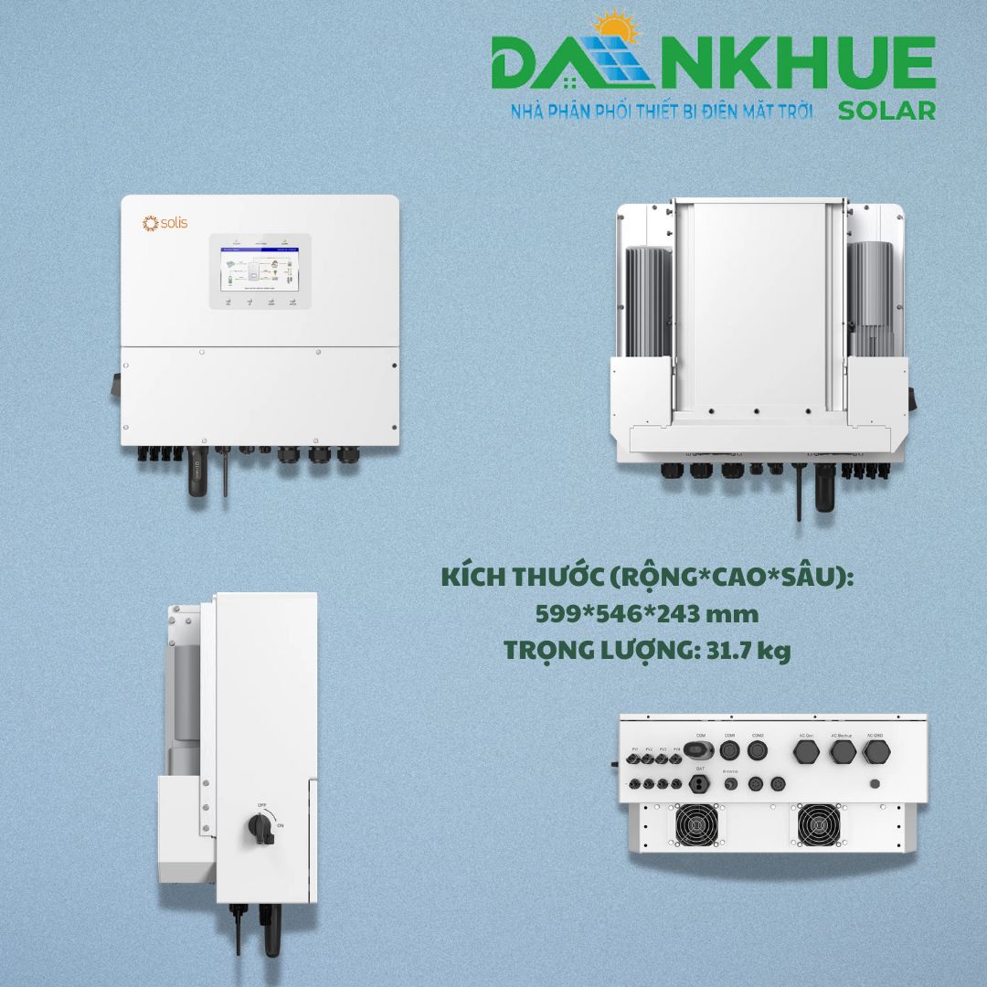 Hình dáng, kích thước và trong lương Inverter Hybrid Solis S6-EH3P20K-H