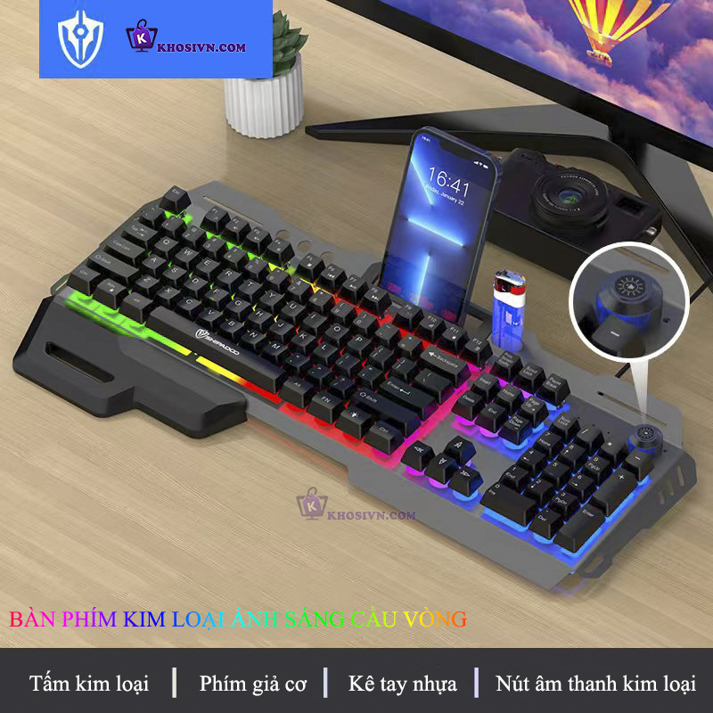 Bàn Phím Có Dây Giả Cơ Gaming Máy Tính LED Thiết Kế Độc Đáo RGB Chuyên Game Văn Phòng - GK75