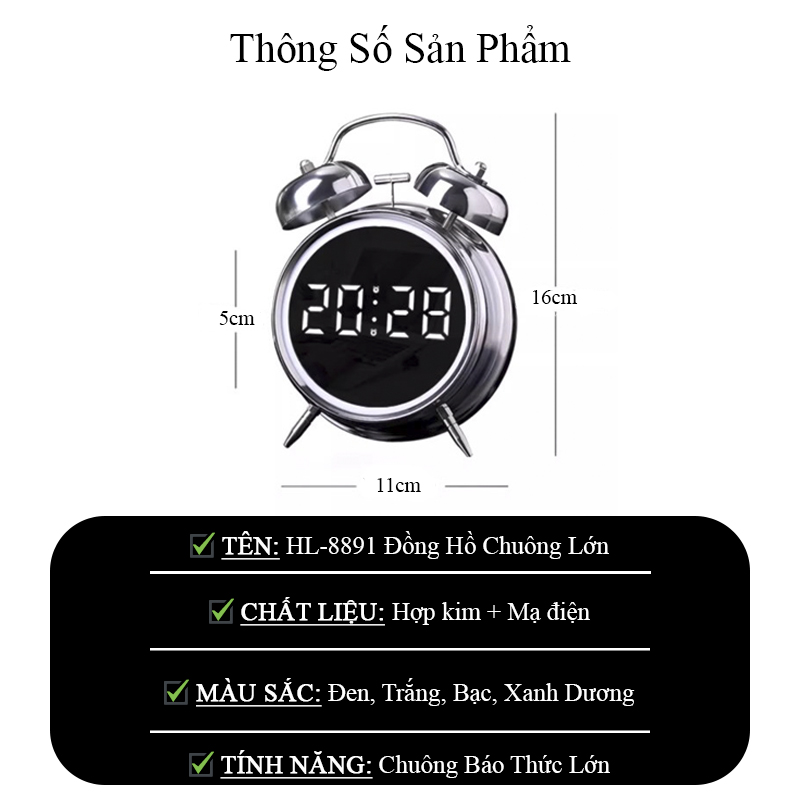Thông Số Kỹ Thuật Của Đồng Hồ Chuông Reo Báo Thức HL-8891