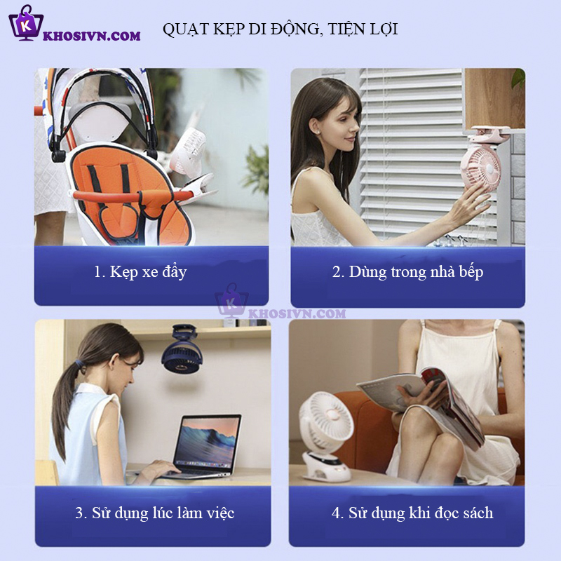 Điểm Nổi Bật Của Quạt Kẹp Bàn Tích Điện Hiện Đại N33