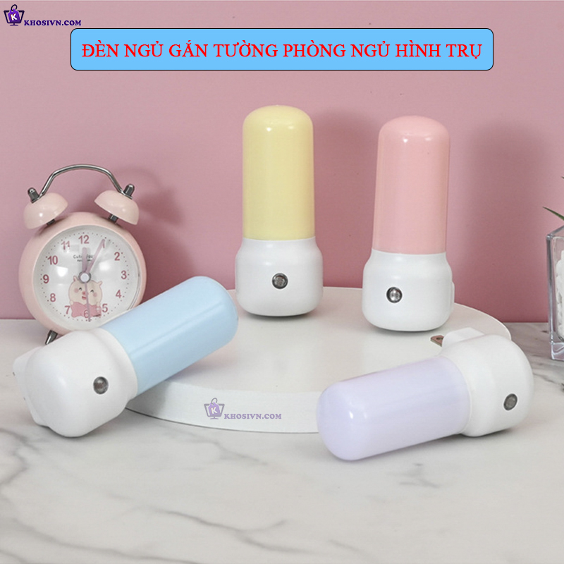 Đèn Ngủ LED Mini Bảo Vệ Mặt Gắn Tường Hình Trụ Tiết Kiệm Điện