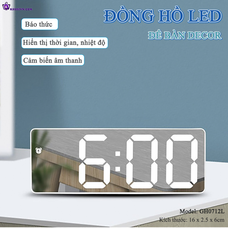 Địa Chỉ Mua Sỉ Đồng Hồ LED Đồng Hồ LED RGB Mini Để Bàn Báo Thức Decor Bàn Làm Việc - GH0712L Tại TPHCM - Khosivn.com