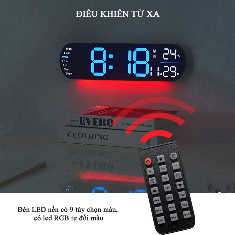 Đặc Điểm Nổi Bật Của Đồng Hồ LED RGB Gắn Tường, Đồng Hồ Treo Tường Phòng Ngủ Phòng Khách - 5502