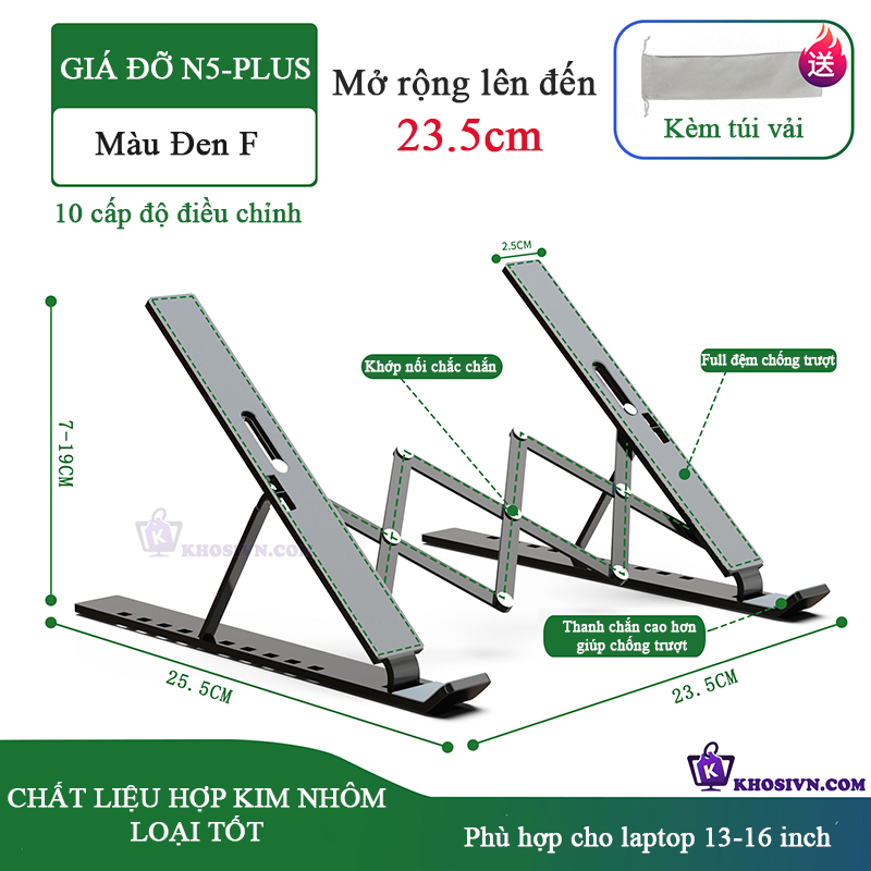 Thông Số Kỹ Thuật Của Giá Đỡ Laptop, Giá Kê Laptop Máy Tính - N5 Plus