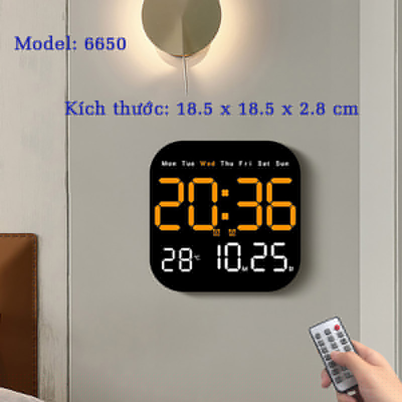 Địa Chỉ Mua Sỉ Đồng Hồ LED Treo Tường Màn Hình Lớn Điều Khiển Từ Xa Đa Chức Năng - 6650 Tại TPHCM - Khosivn.com