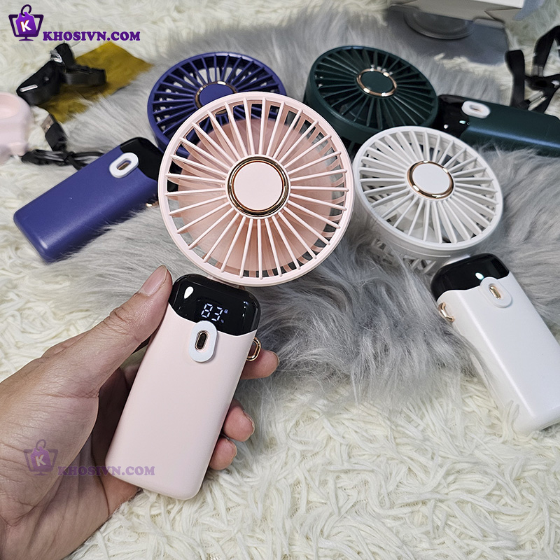 Địa Chỉ Mua Sỉ Quạt Cầm Tay Tích Điện Mini Pin Sạc 5 Cấp Độ Gió Pin Sạc 3000mAh Có Màn Hình LED N15-A3 Tại TPHCM - Khosivn.com