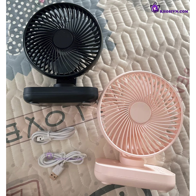 Địa Chỉ Mua Sỉ Quạt Để Bàn Văn Phòng Tích Điện Mini 4 Chế Độ Gió Pin trâu 5000mAh Tiện Lợi D606 Tại TPHCM - Khosivn.com