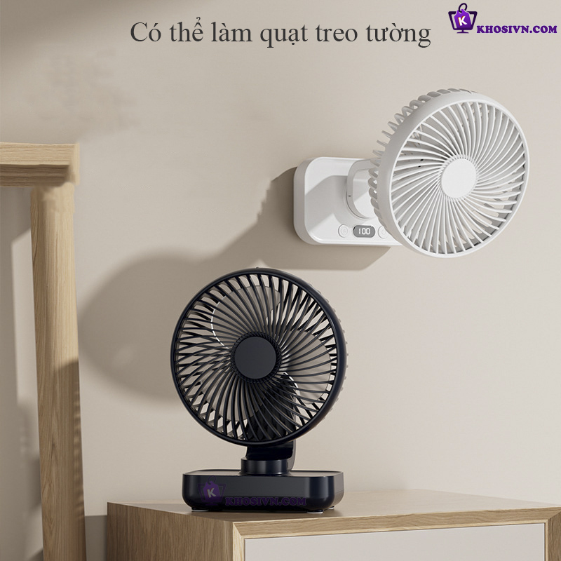 Tại Sao Bạn Nên Mua Quạt Để Bàn Văn Phòng Tích Điện Mini 4 Chế Độ Gió Pin trâu 5000mAh Tự Động Xoay Tiện Lợi D606Y Tại Khosivn?
