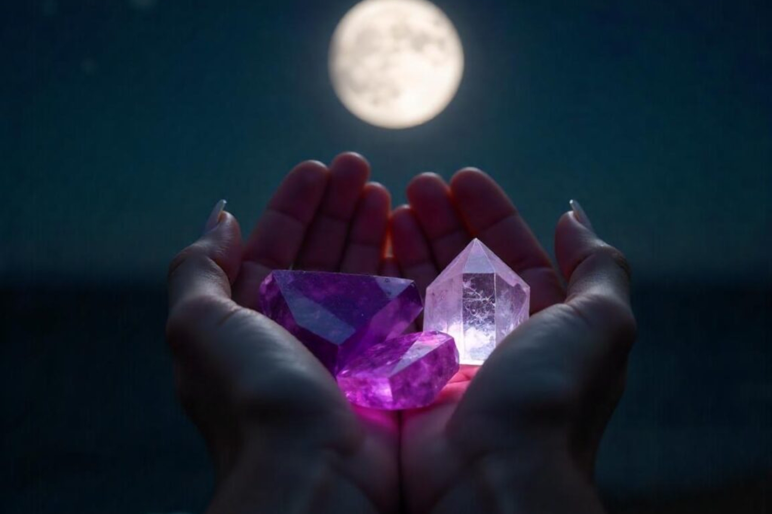 Sau khi thanh tẩy bằng ánh trăng, viên đá sẽ sáng, trong và cầm nhẹ hơn
